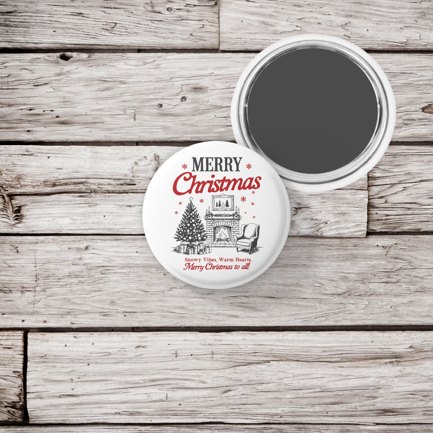 Merry Christmas Pin Back Button, Magnet