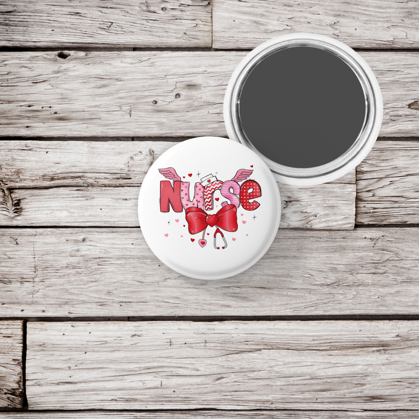 Nurse Valentine Pin Back Button, Magnet