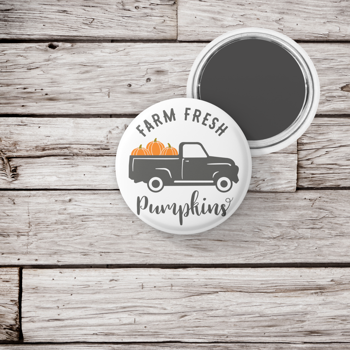 Farm Fresh Pumpkins Pin Back Button, Magnet, Keychain