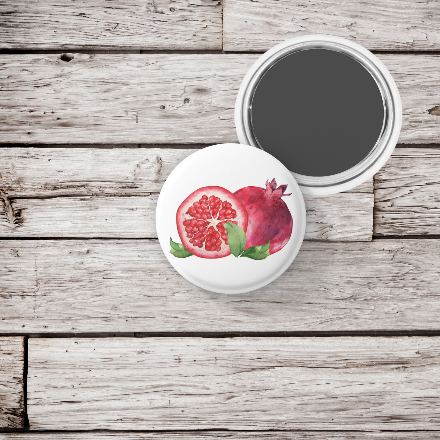 Pomegranate Pin Back Button, Magnet