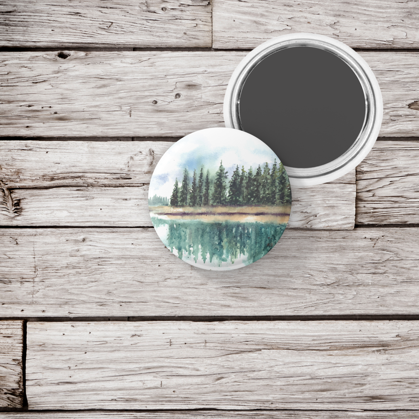 Forest Lake Pin Back Button, Magnet, Keychain