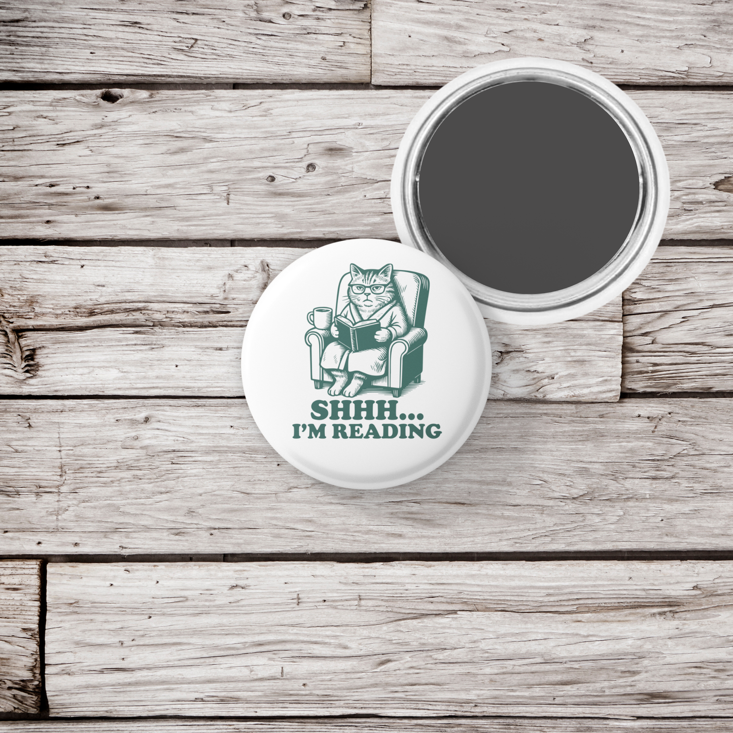 Shhh Im Reading Pin Back Button, Magnet