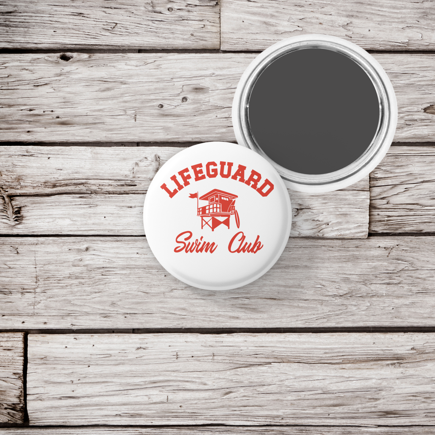 Lifeguard Swim Club Pin Back Button, Magnet