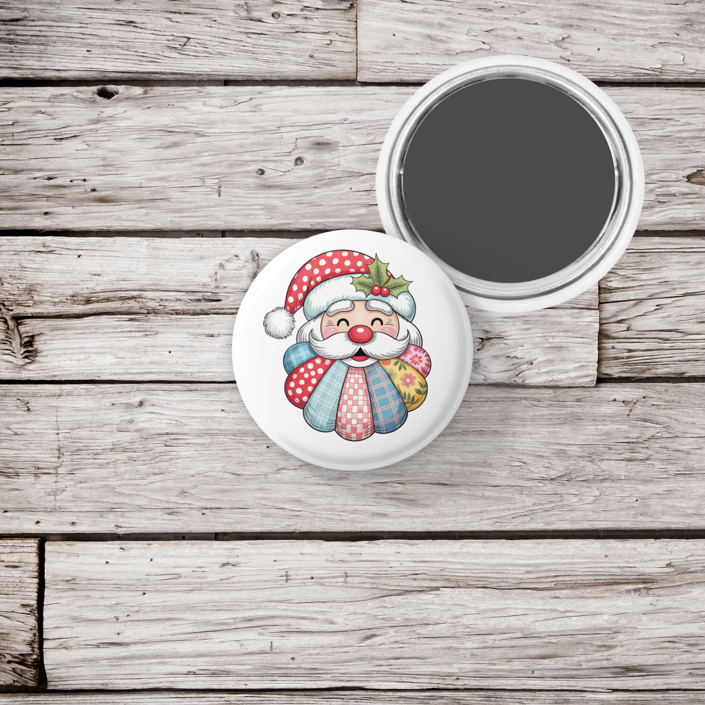 Quilted Snowman 1 Pin Back Button, Magnet