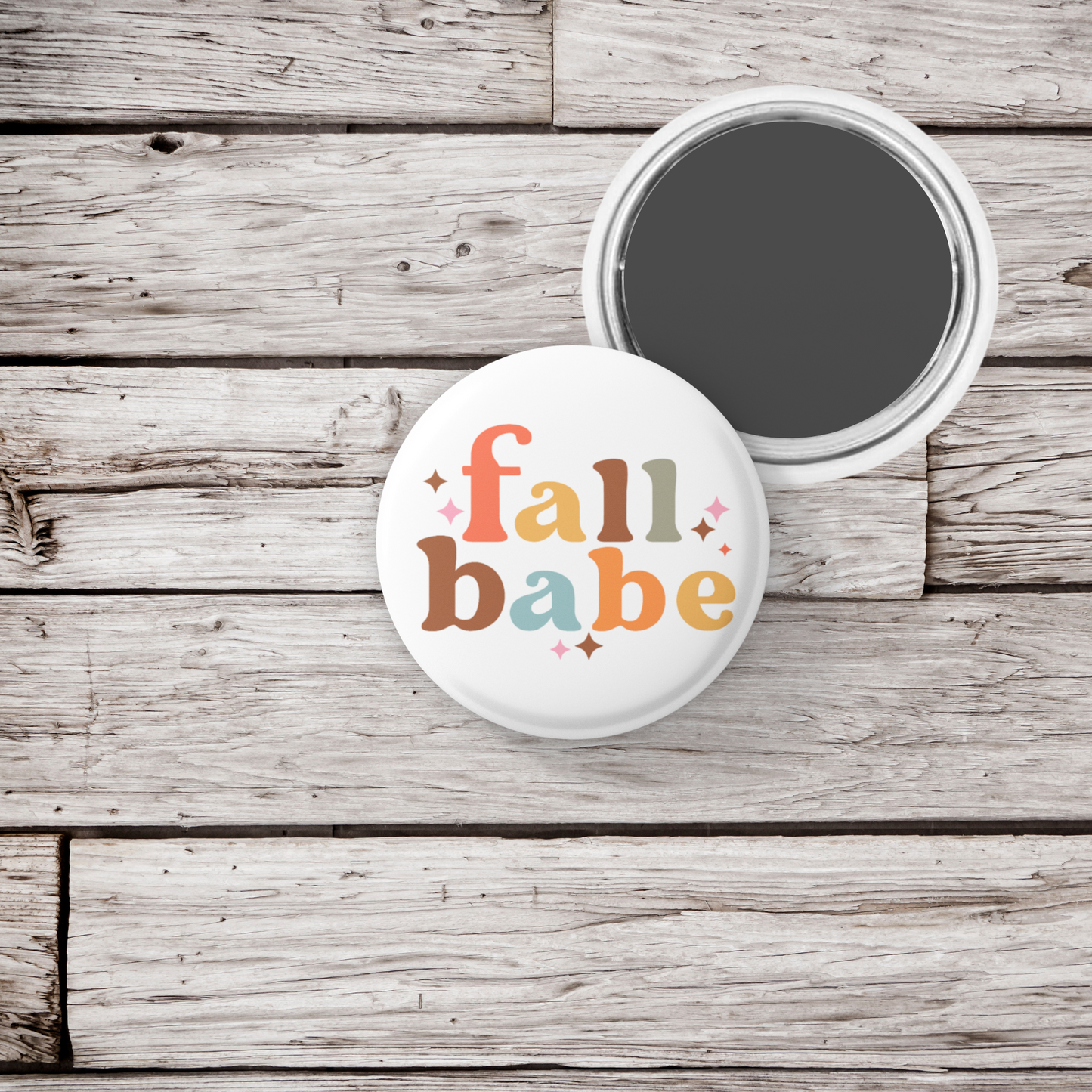 Fall Babe Pin Back Button, Magnet, Keychain