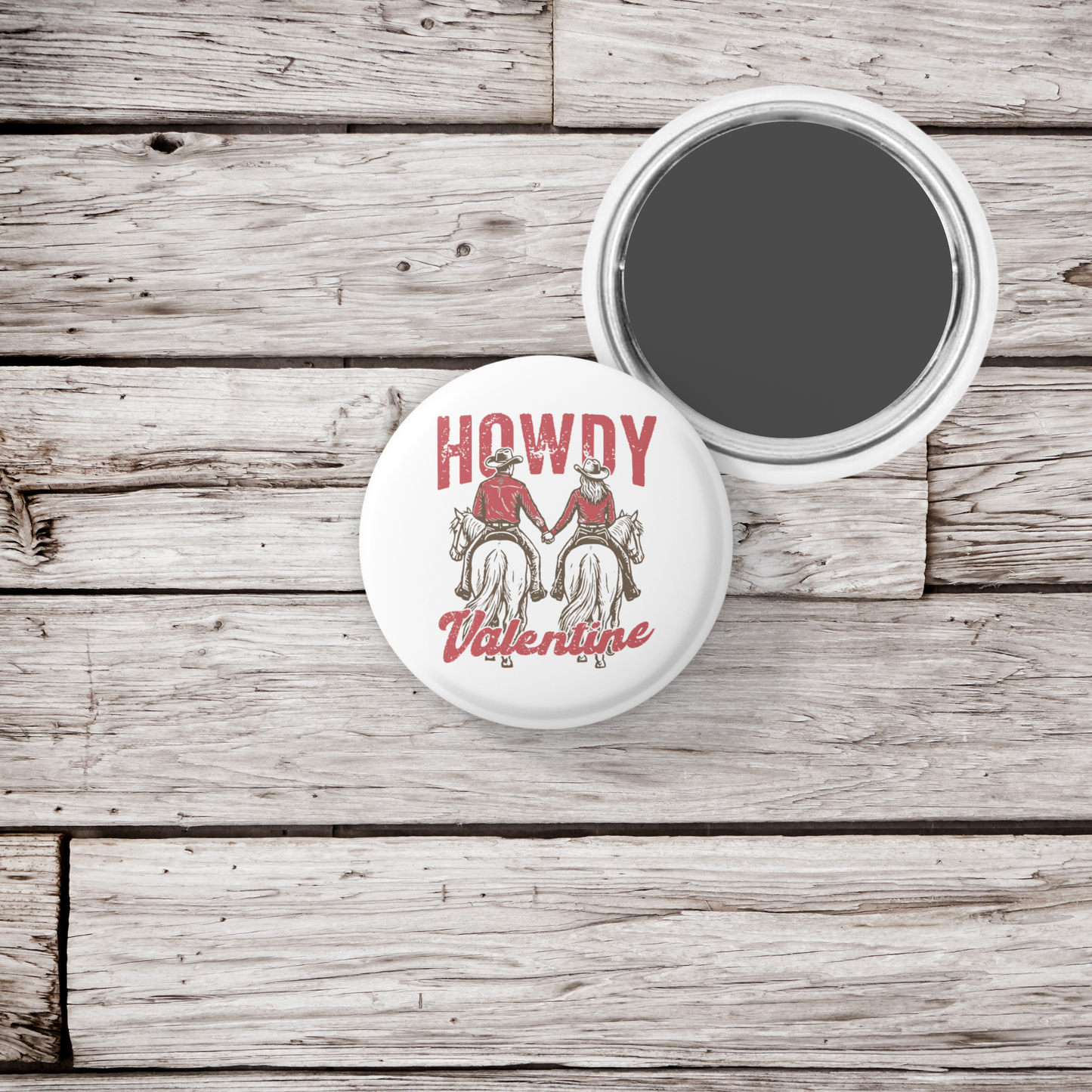 Howdy Valentine Pin Back Button, Magnet