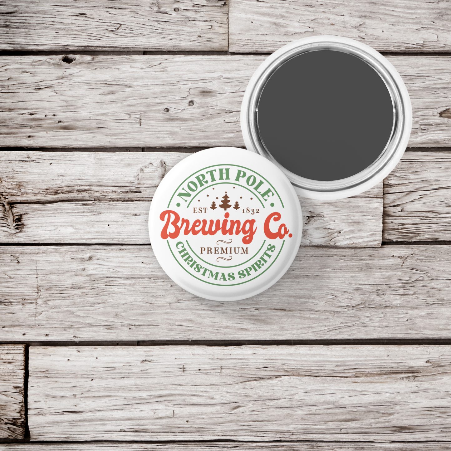 North Pole Brewing Co Pin Back Button, Magnet