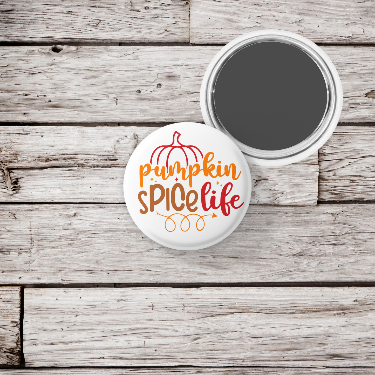 Pumpkin Spice Life Pin Back Button, Magnet