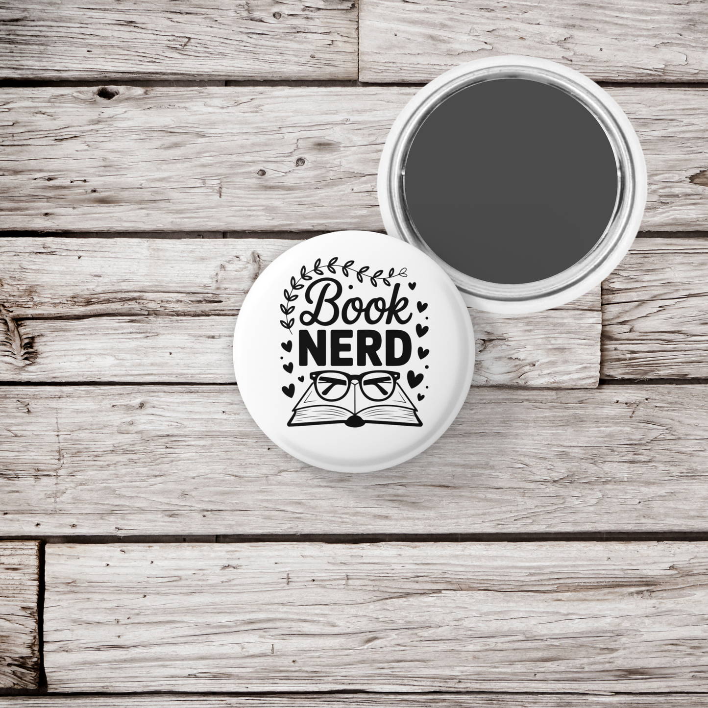 Book Nerd Pin Back Button, Magnet