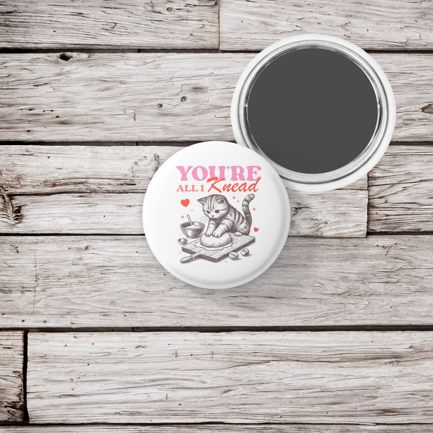 Your All I Knead Cat Pin Back Button, Magnet