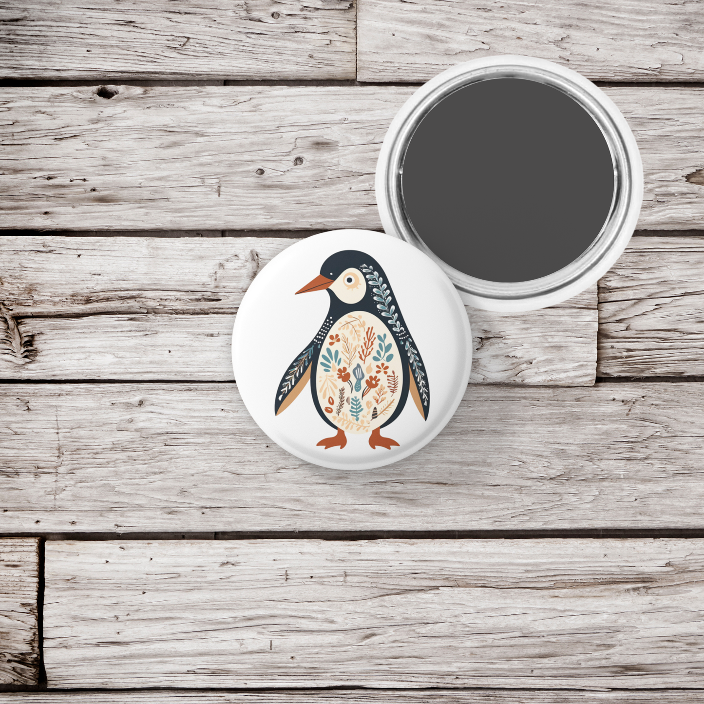 Penguin Pin Back Button, Magnet