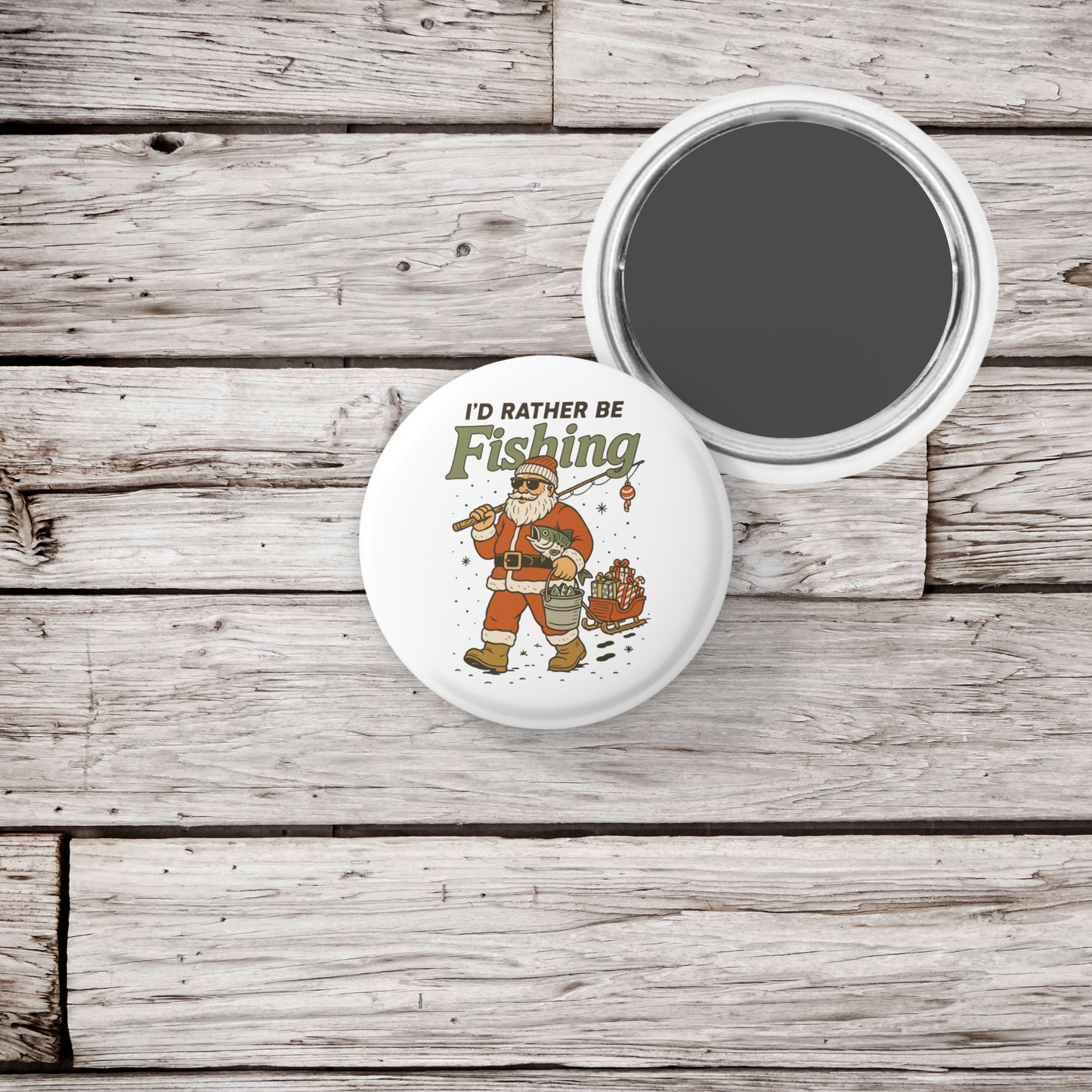 I'd Rather Be Fishing Pin Back Button, Magnet