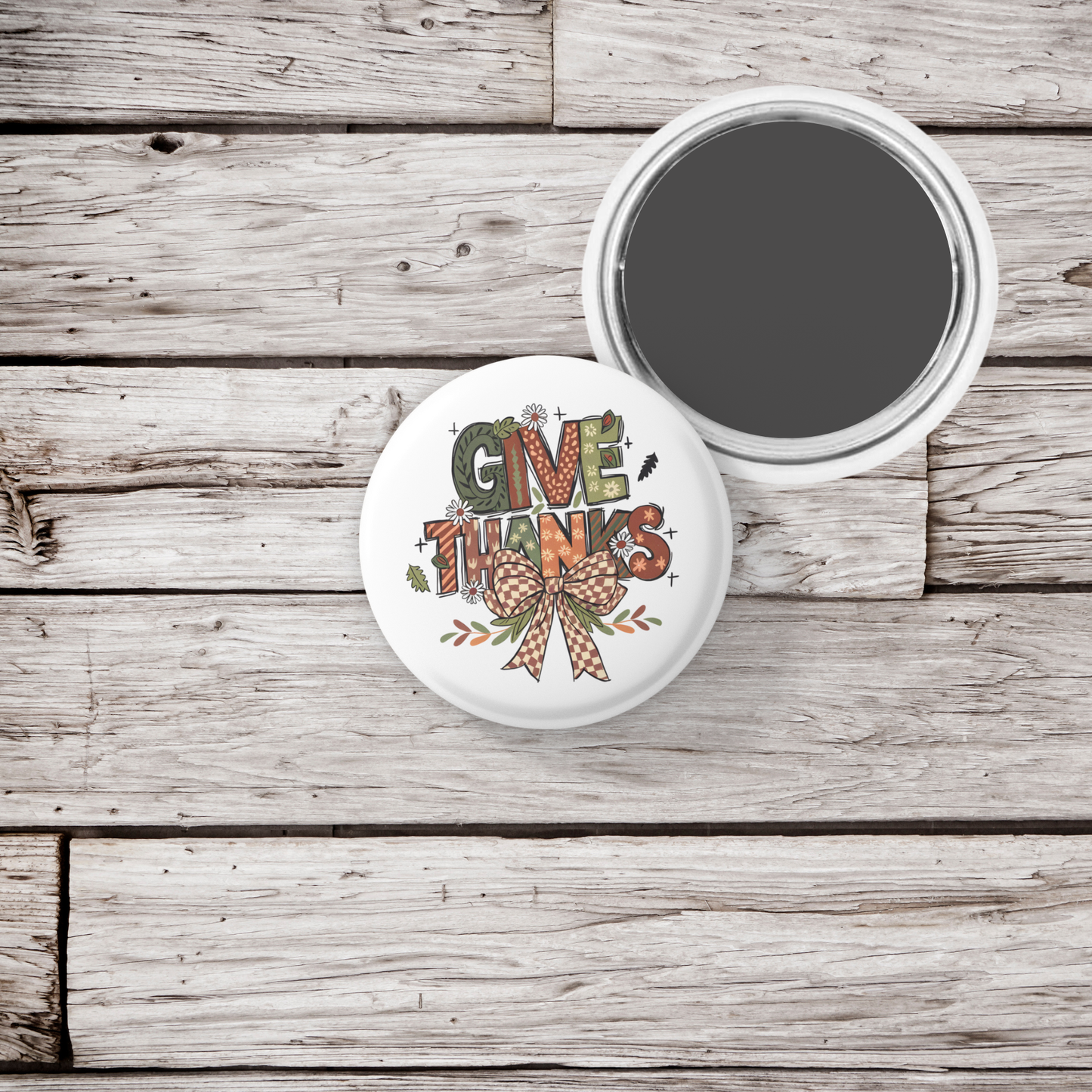 Give Thanks Pin Back Button, Magnet