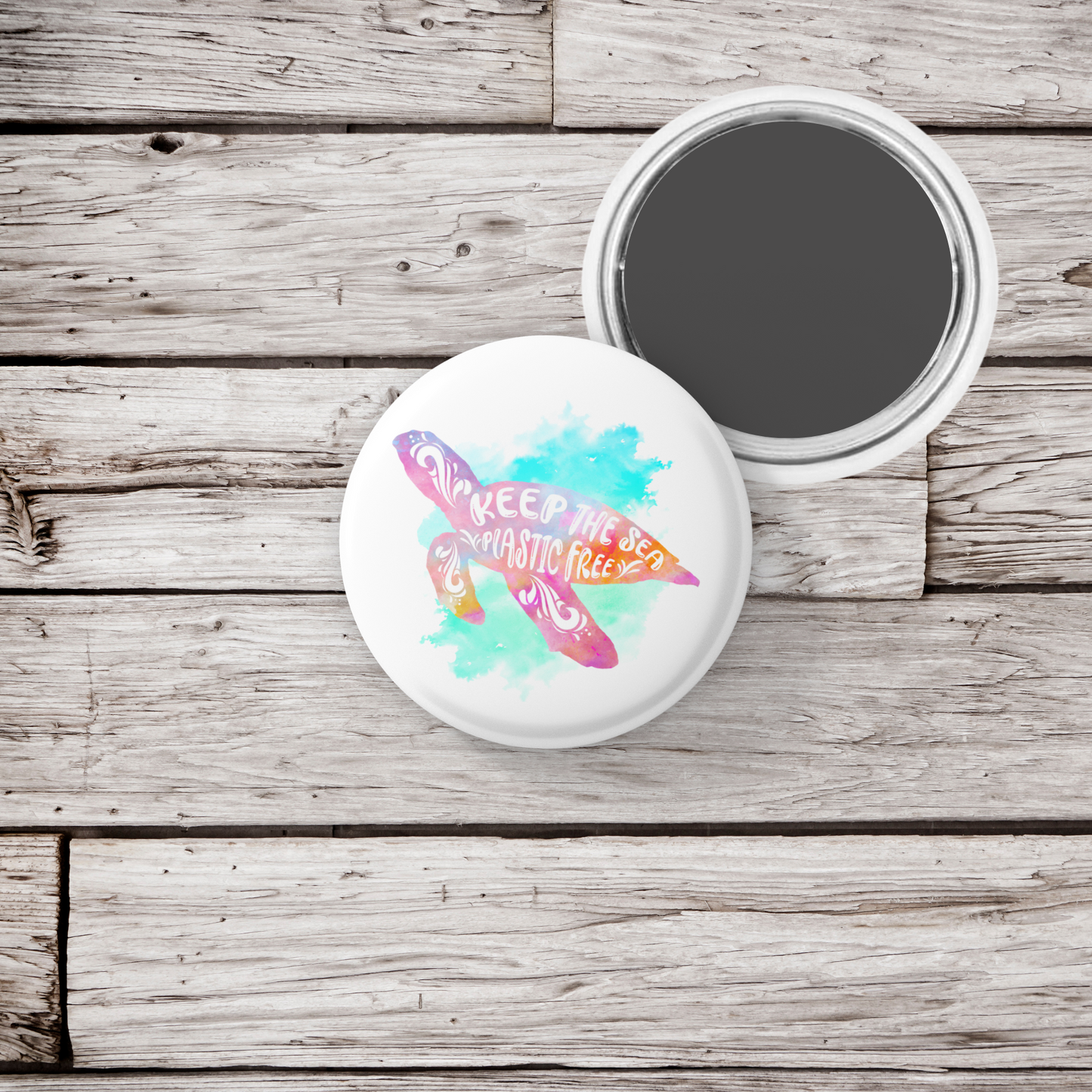 Keep The Sea Plastic Free Pin Back Button, Magnet, Keychain