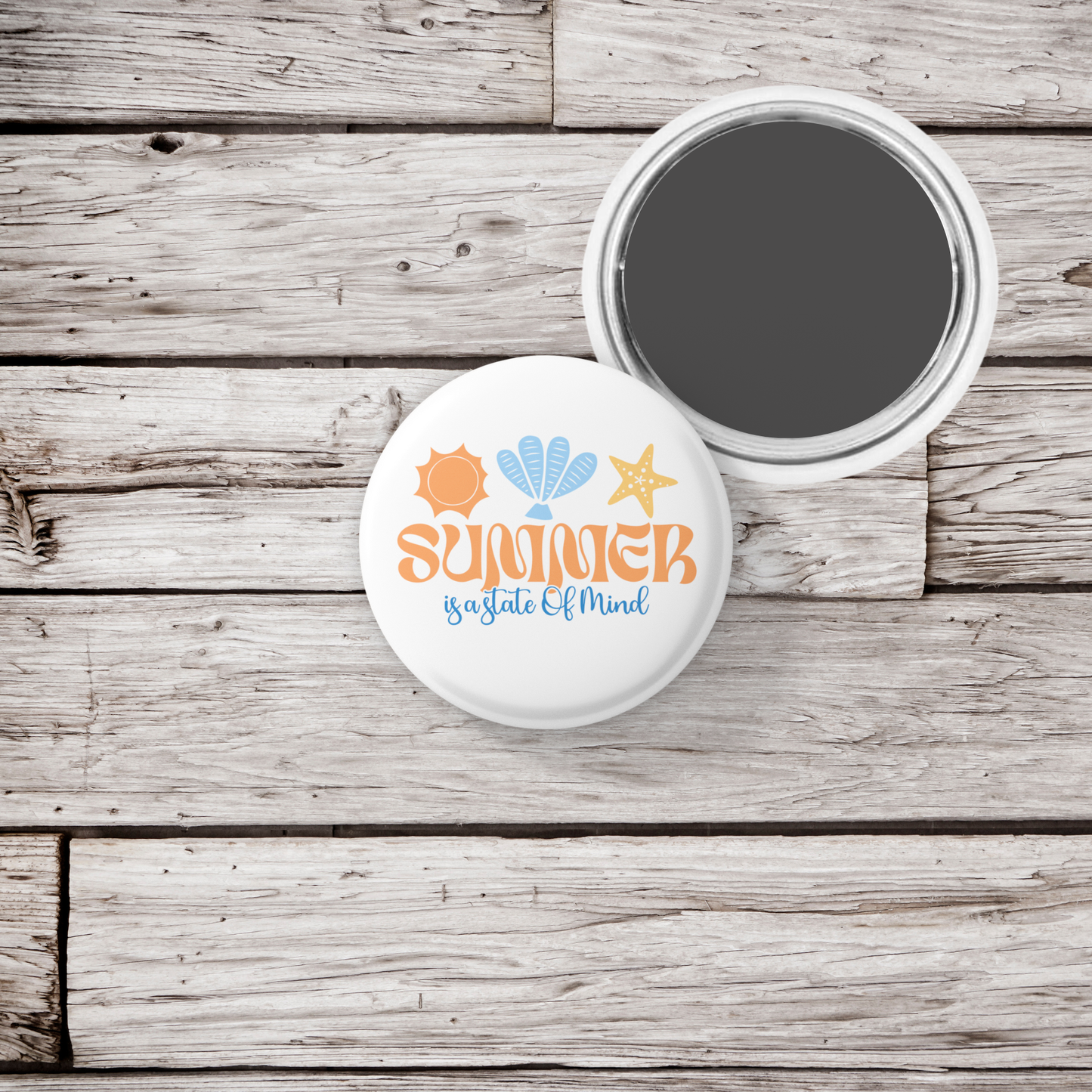 Summer Is A State of Mind Pin Back Button, Magnet