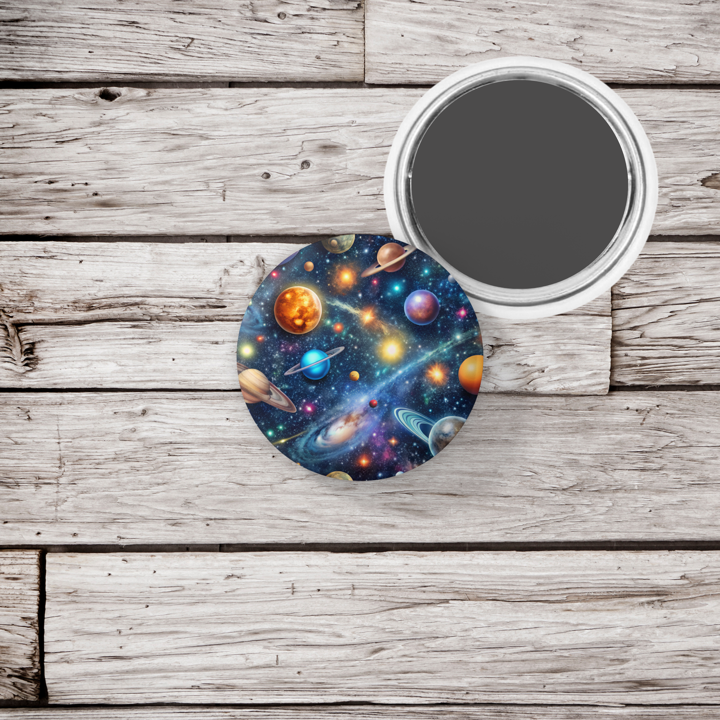 Outer Space Pin Back Button, Magnet