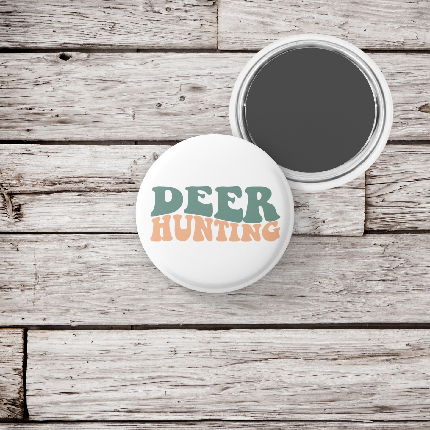 Deer Hunting Pin Back Button, Magnet, Keychain