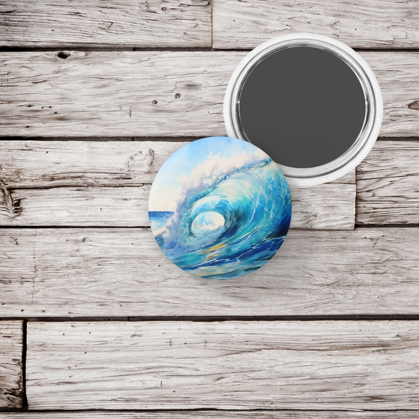 Wave 4 Pin Back Button, Magnet