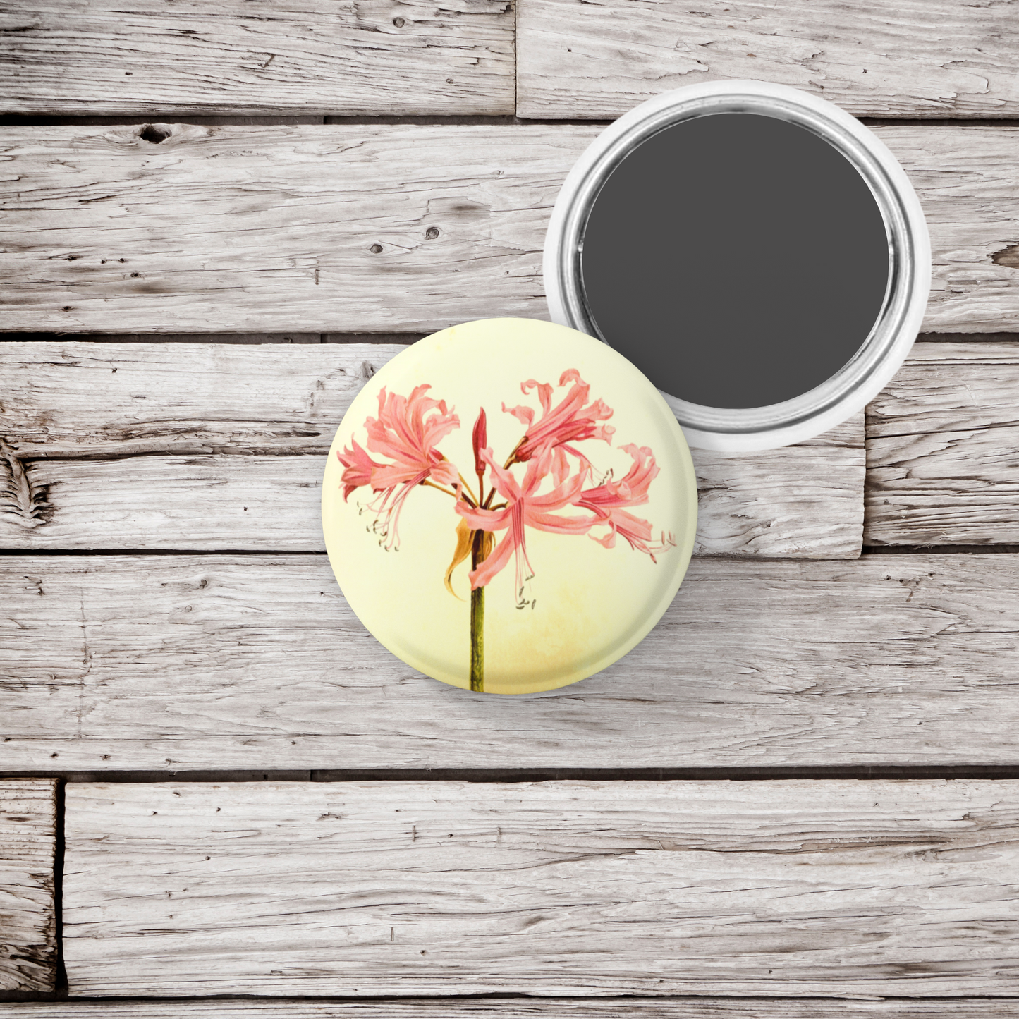 Flower Pin Back Button, Magnet, Keychain