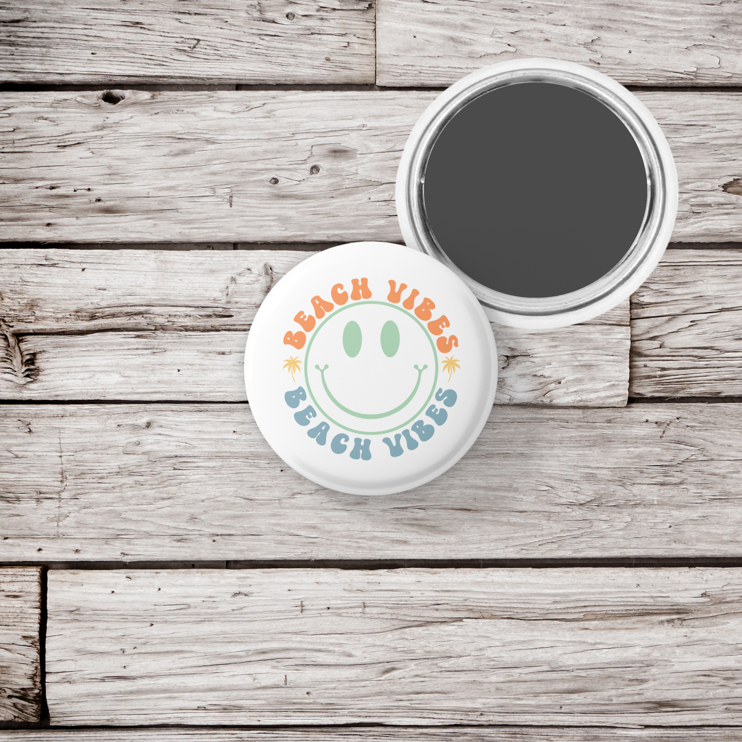 Beach Vibes Pin Back Button, Magnet
