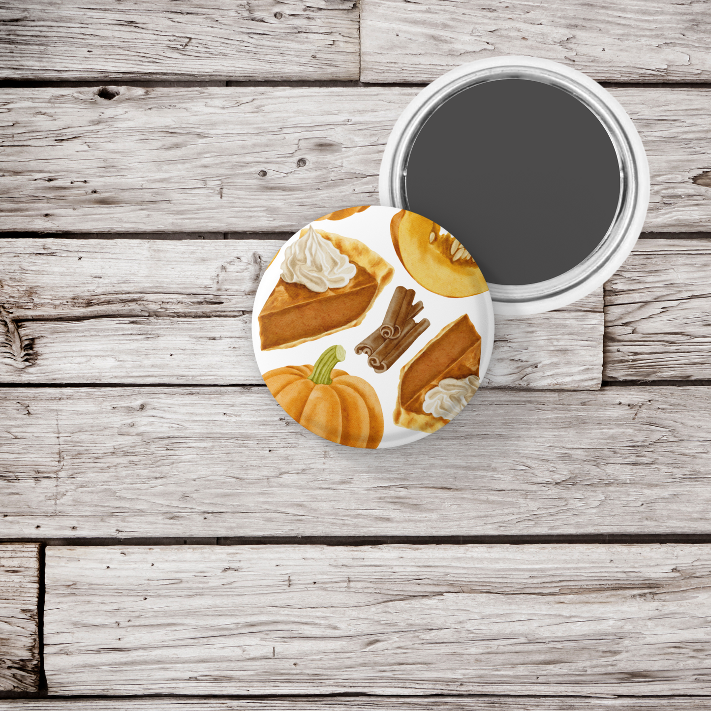 Pumpkin Pie Pin Back Button, Magnet
