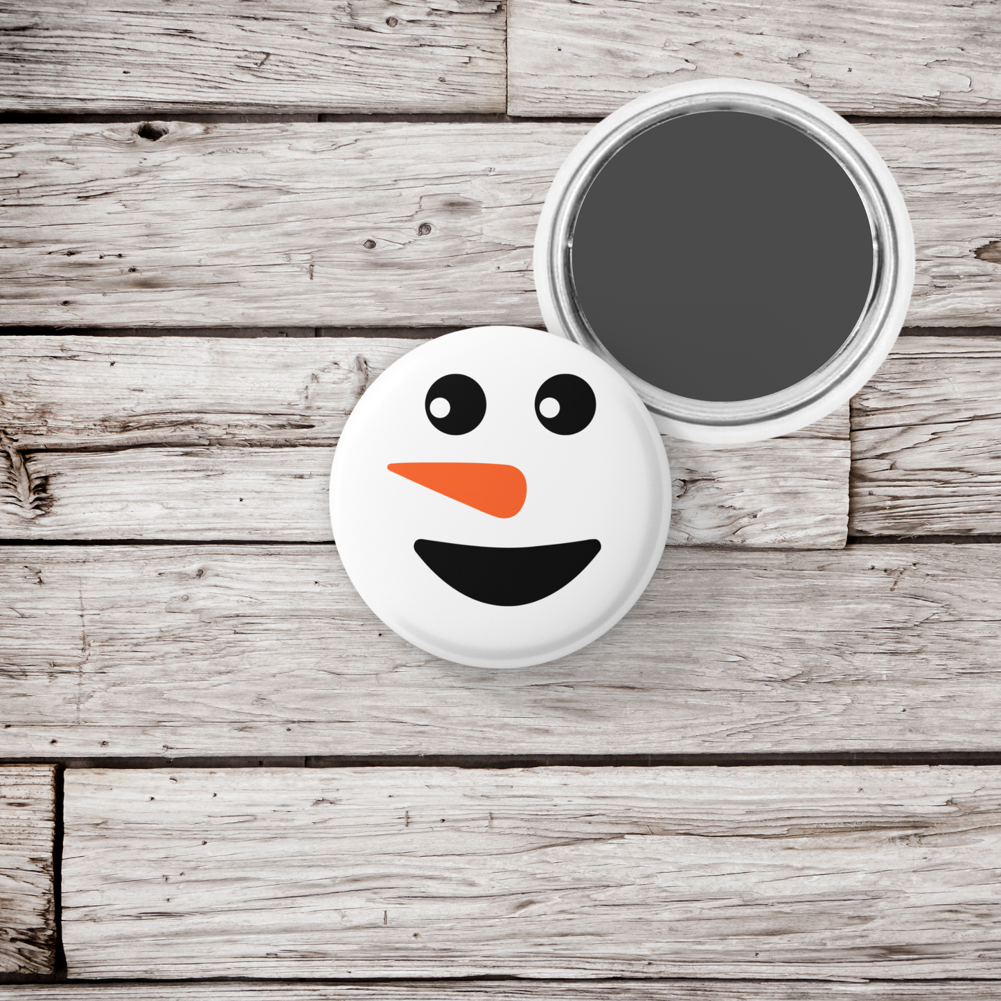 Snowman Face 5 Pin Back Button, Magnet