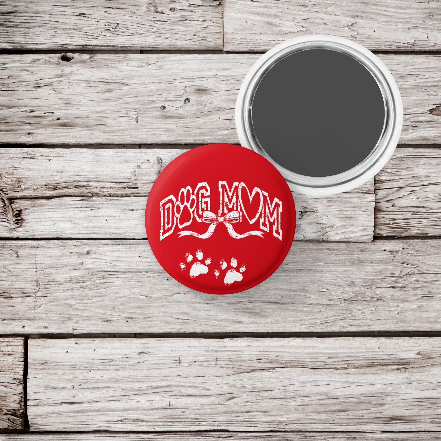 Dog Mom Pin Back Button, Magnet