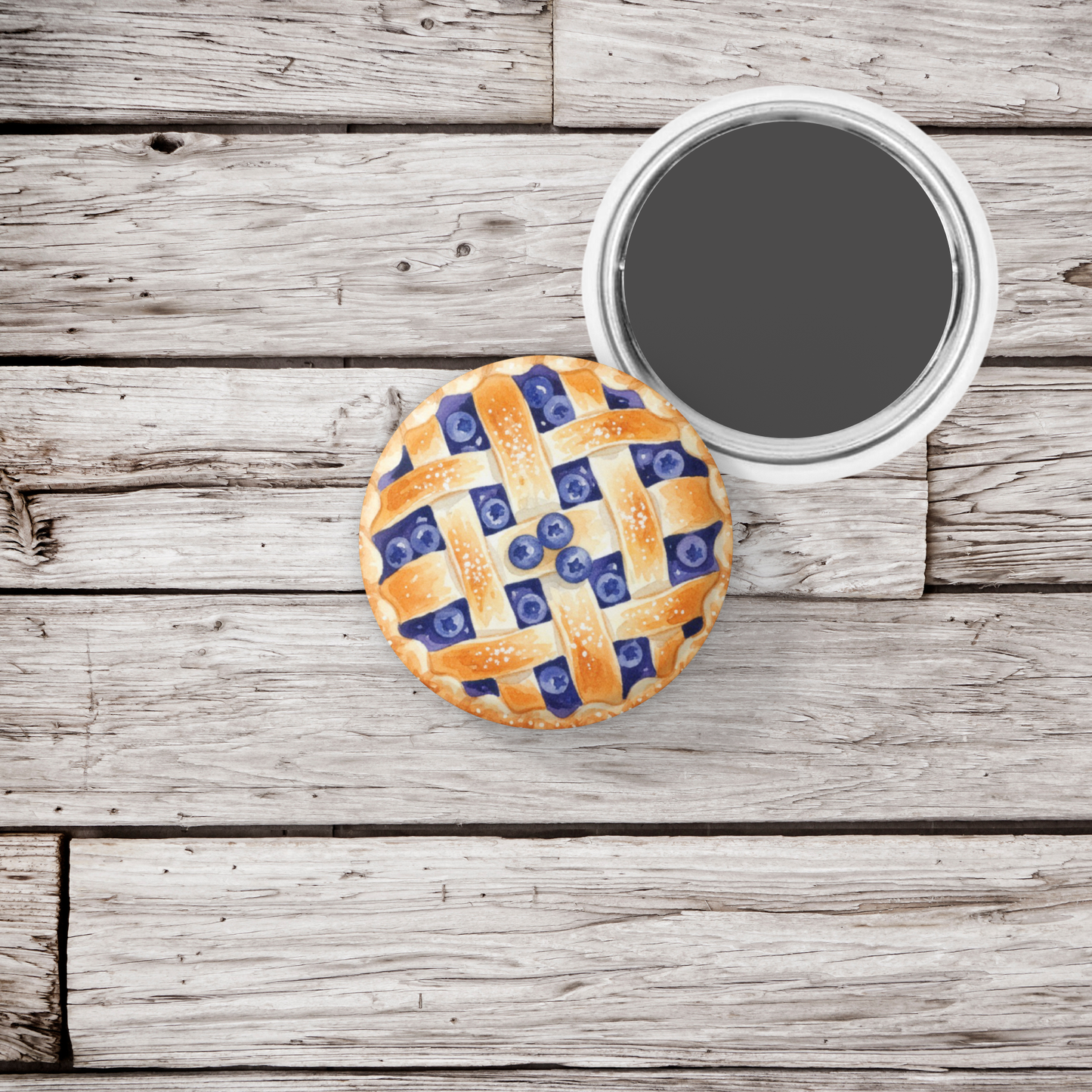 Blueberry Pie Pin Back Button, Magnet