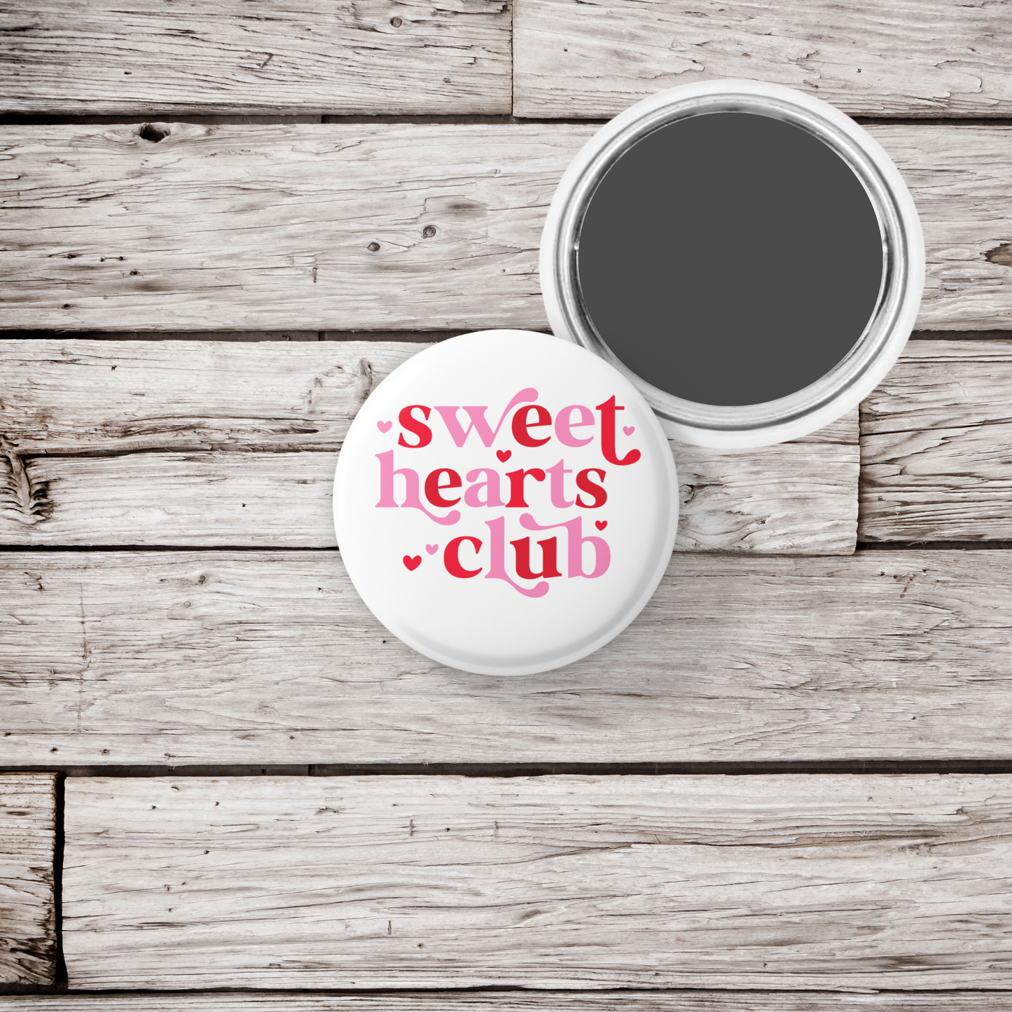 Sweet Hearts Club Pin Back Button, Magnet