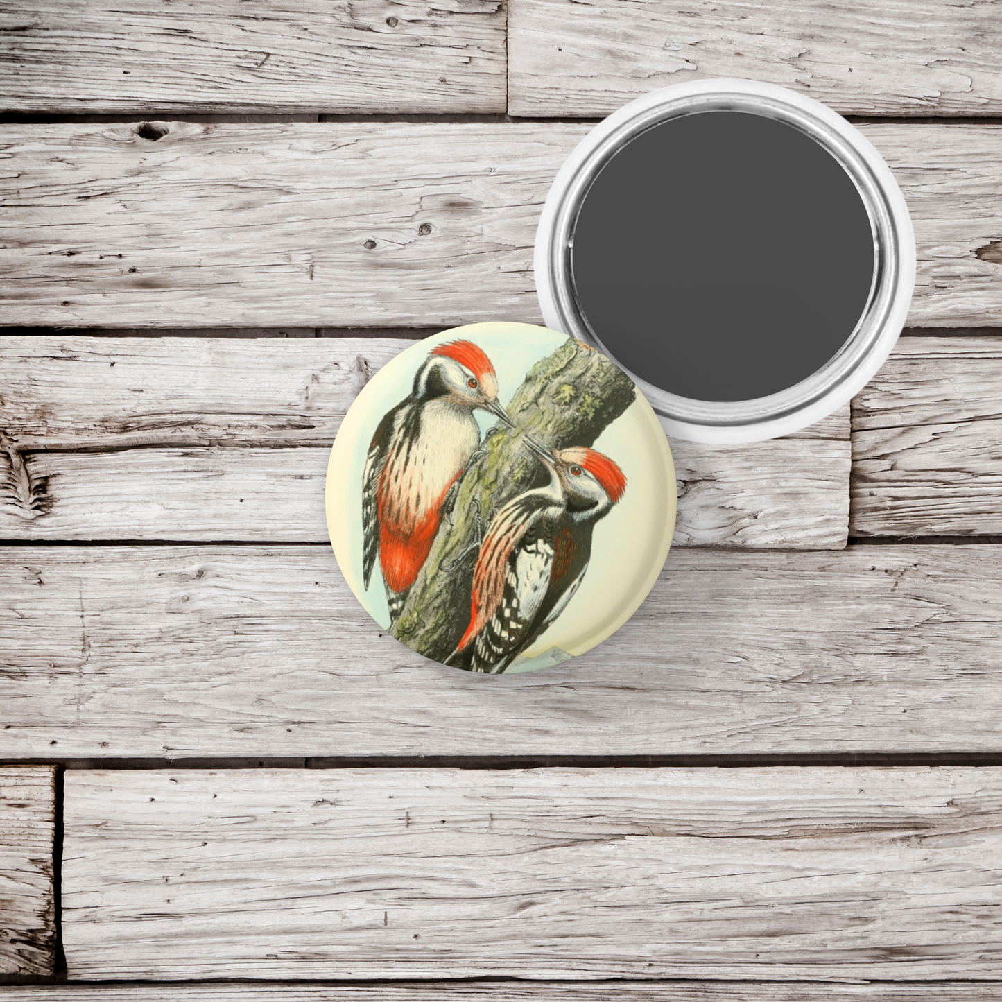 Woodpecker Pin Back Button, Magnet, Keychain