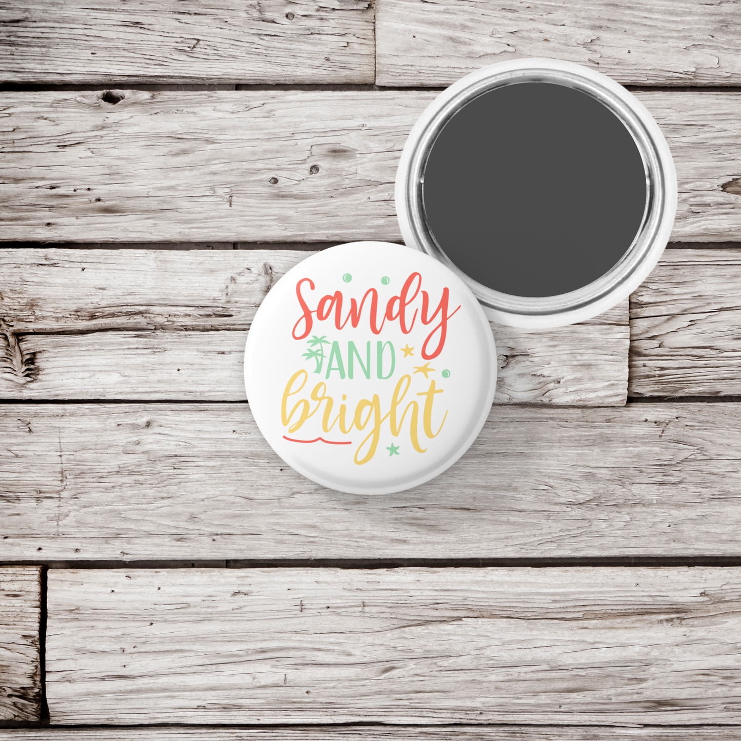 Sandy and Bright Pin Back Button, Magnet