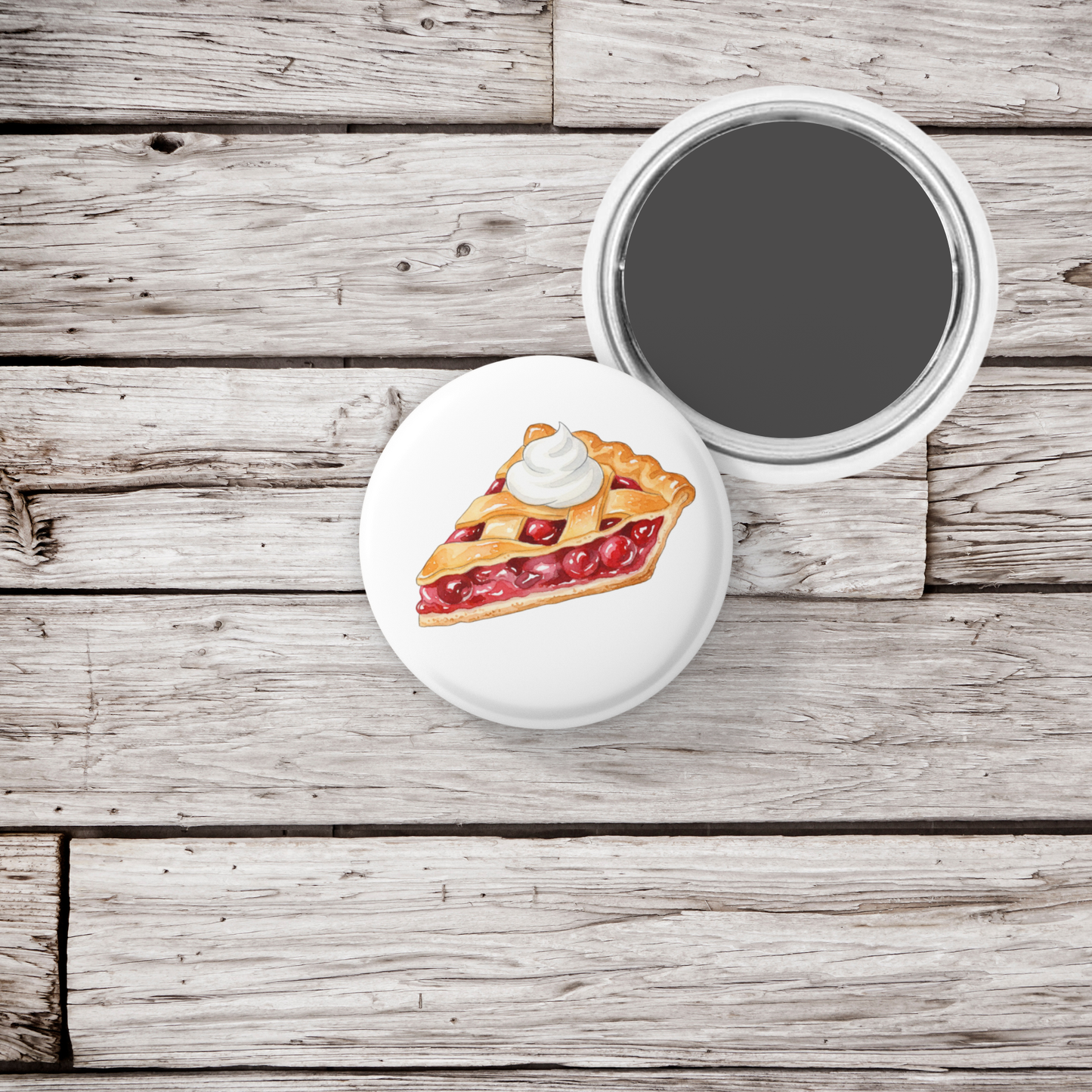 Cherry Pie Slice Pin Back Button, Magnet