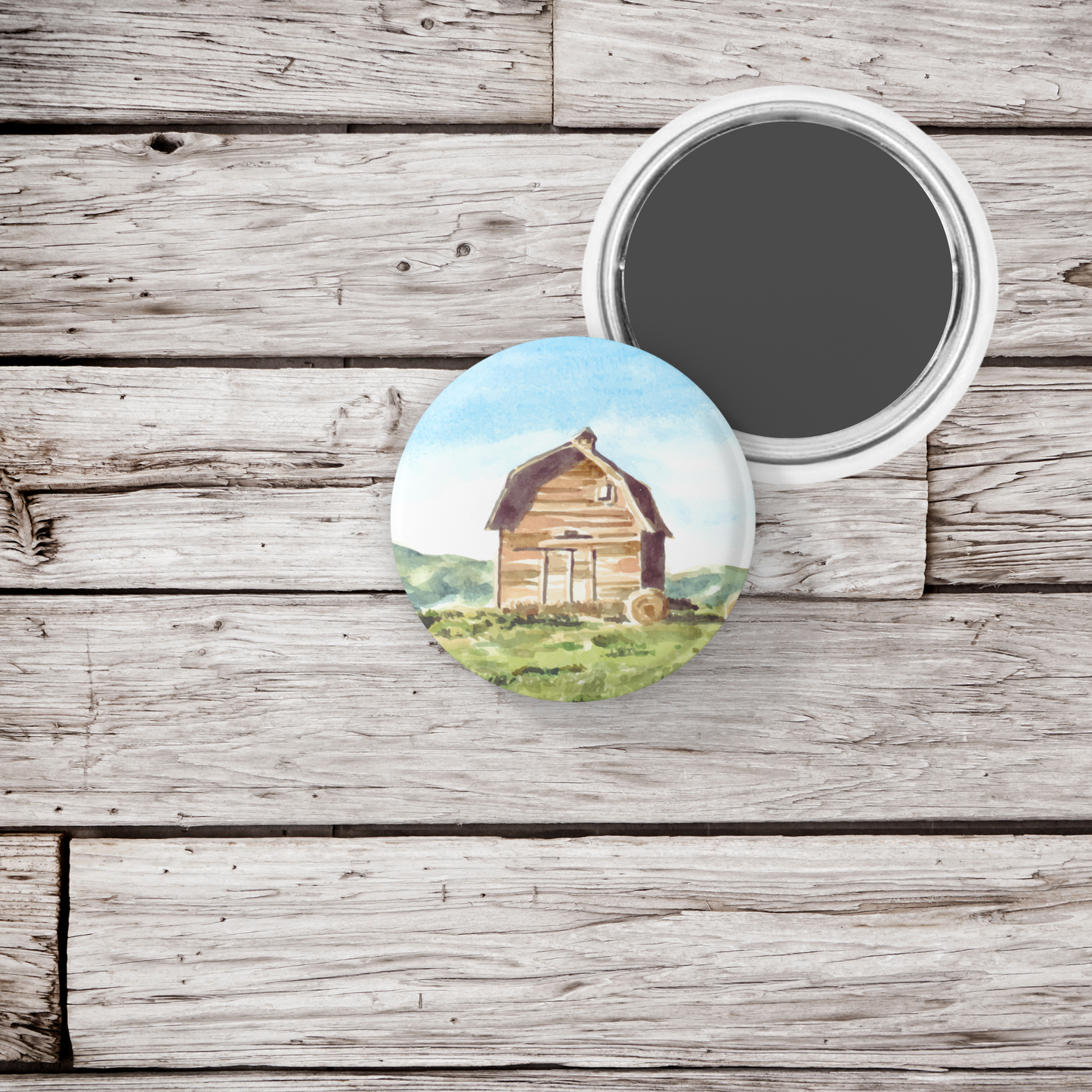 Barn Pin Back Button, Magnet, Keychain