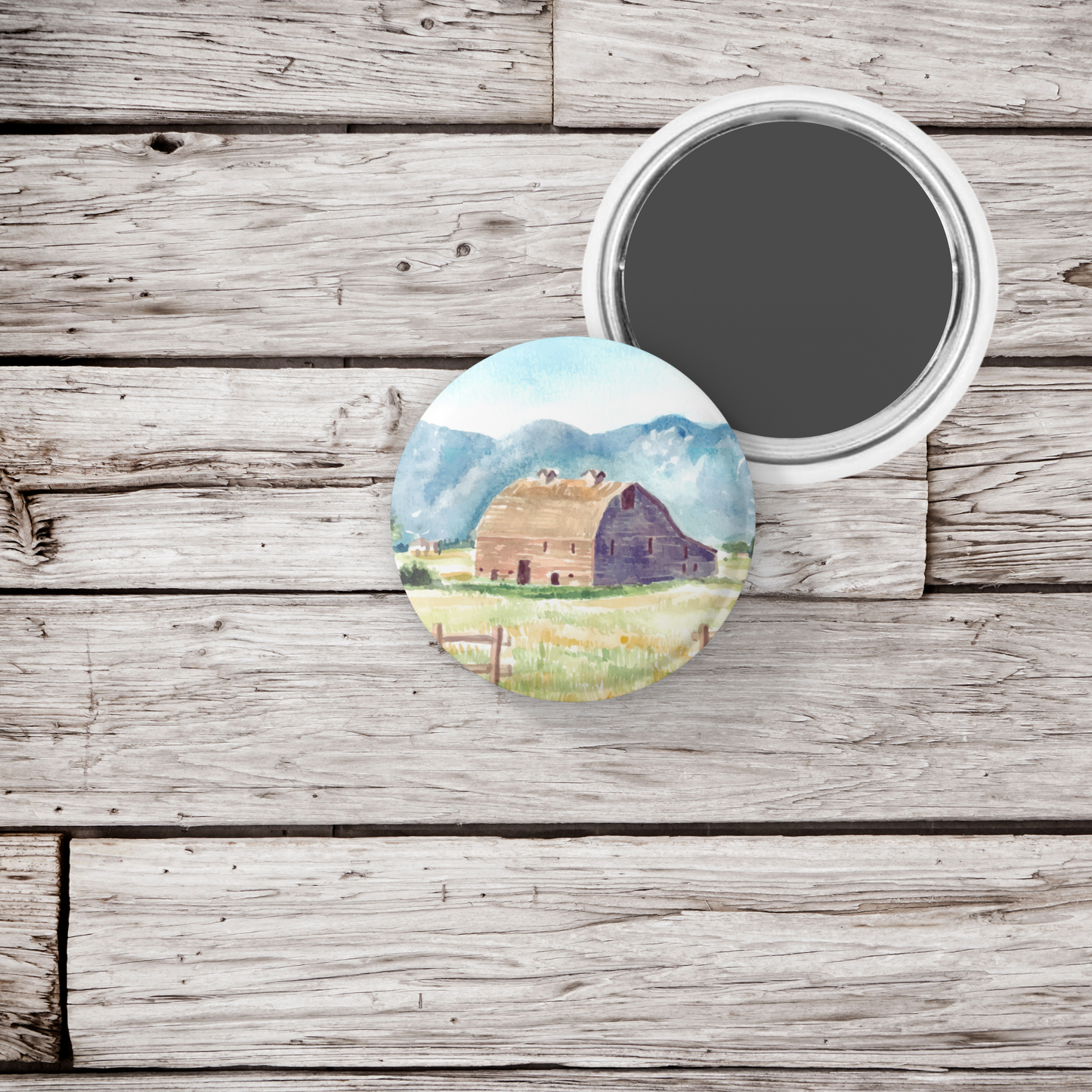 Barn Pin Back Button, Magnet, Keychain