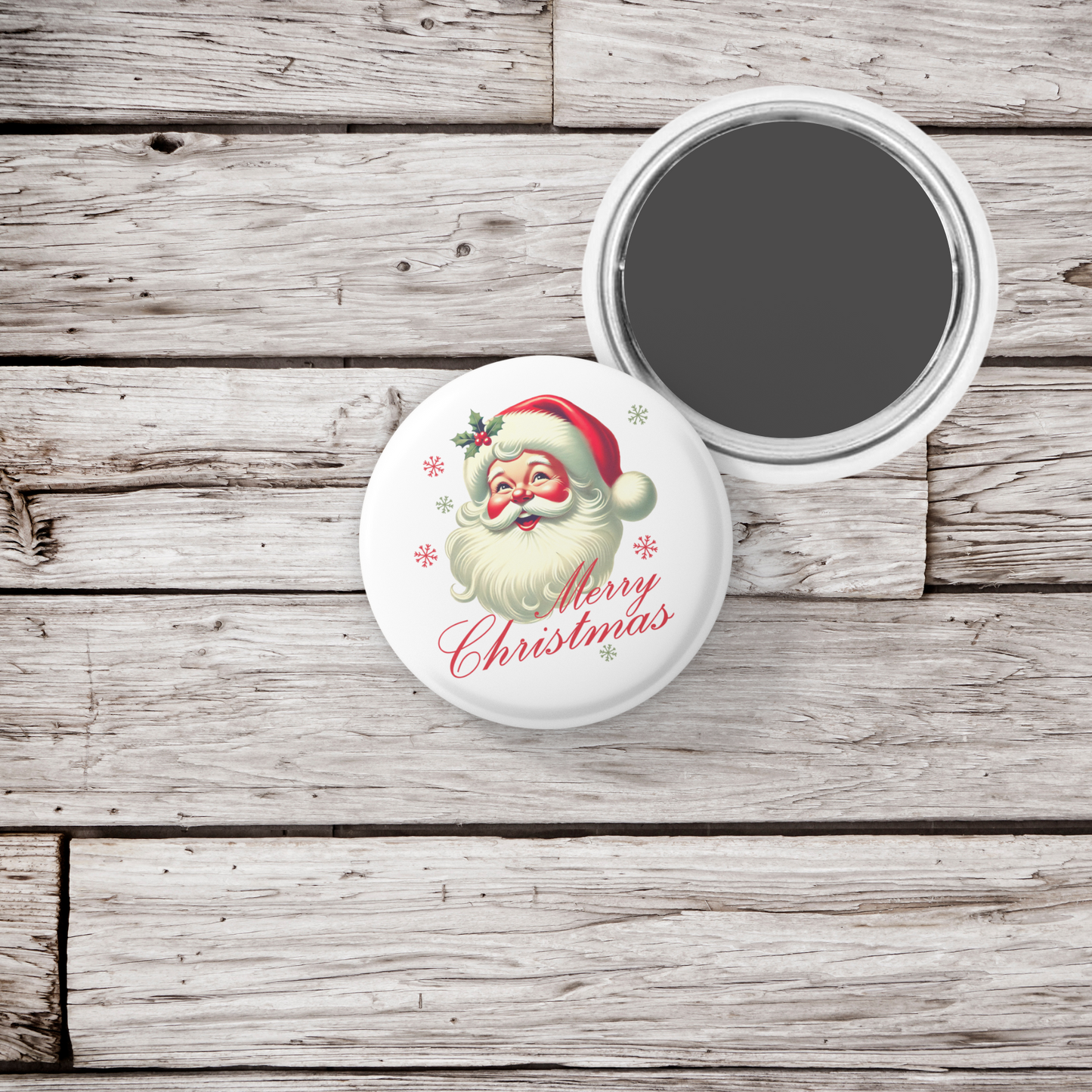 Merry Christmas Pin Back Button, Magnet