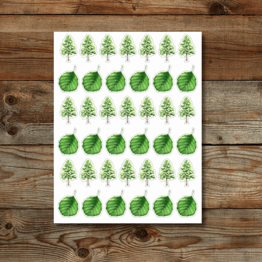 Alder Tree & Leaf Sticker Sheet