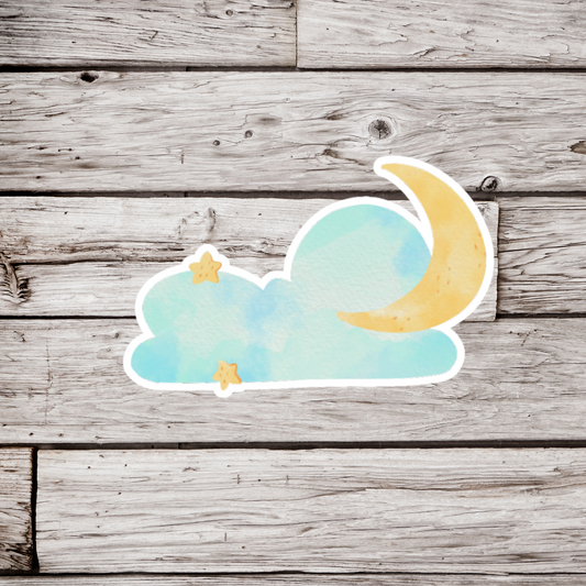 Moon and Cloud Sticker