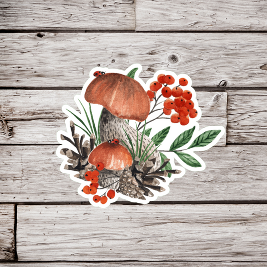 Mushroom and Berries Sticker