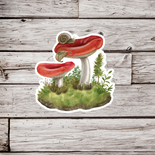 Mushroom and Snail Sticker