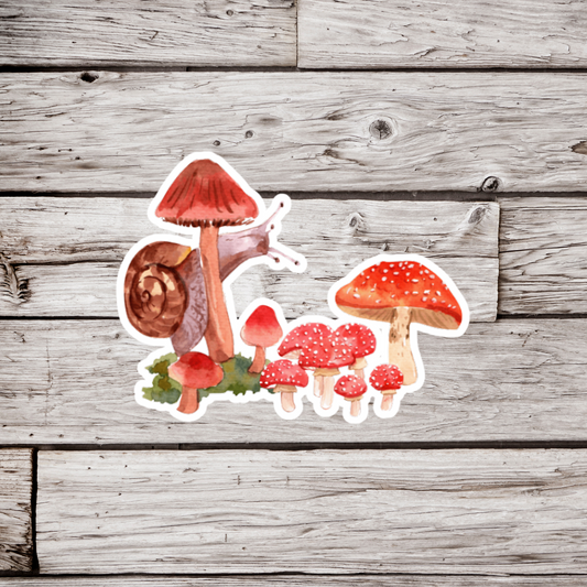 Mushrooms and Snail Sticker