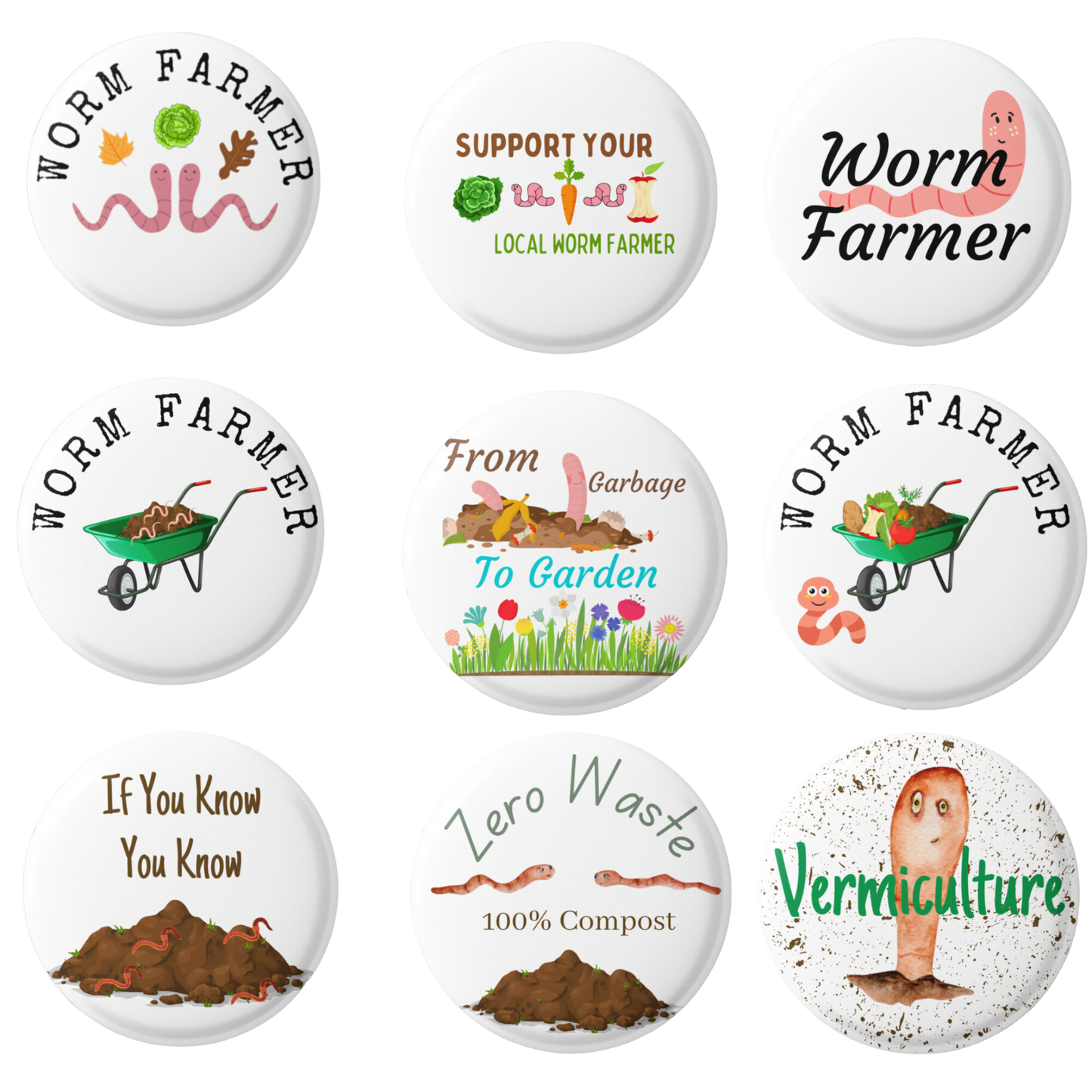 Worm Farmer Pins Mix