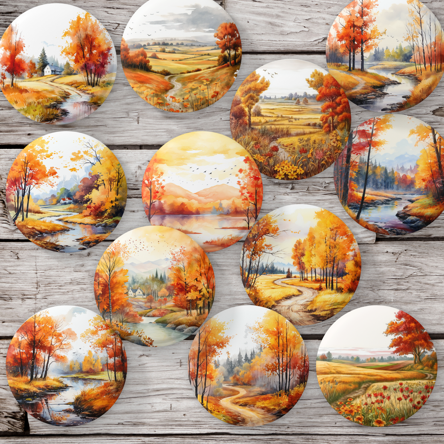 Fall Landscape Pins Mix