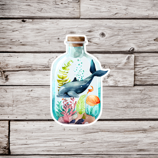 Dolphin in a Bottle Sticker