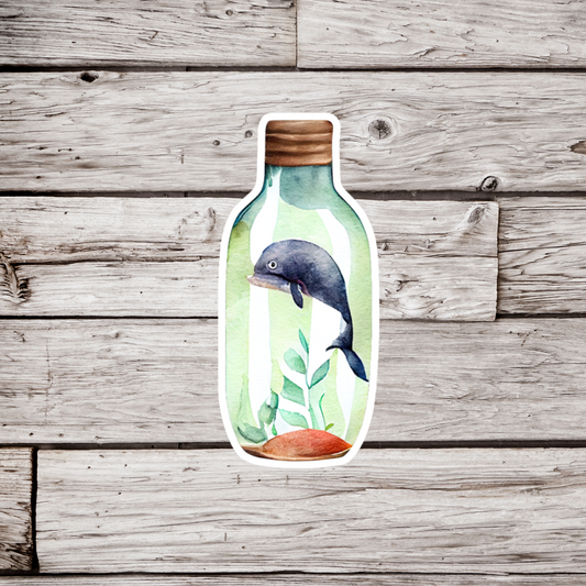 Whale in a Bottle Sticker