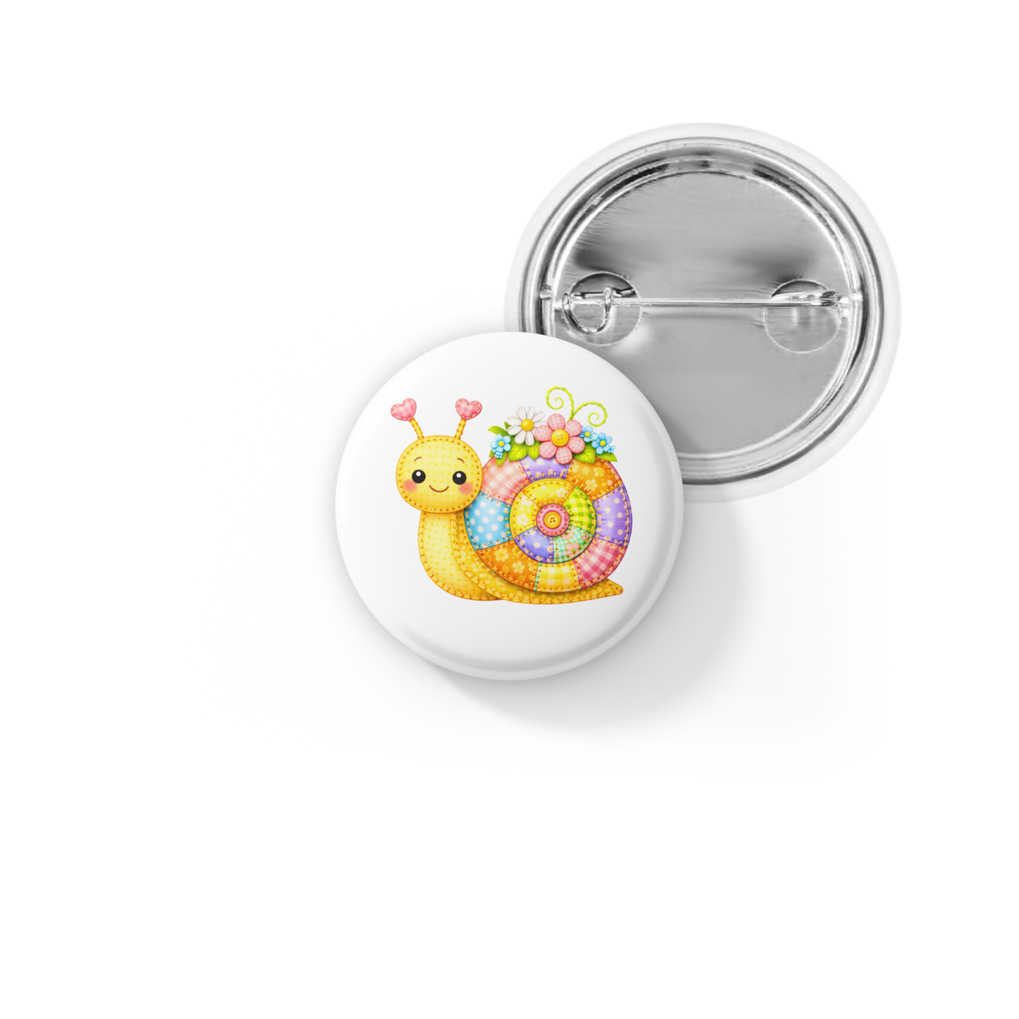 Snail Quilted Pin Back Button, Magnet