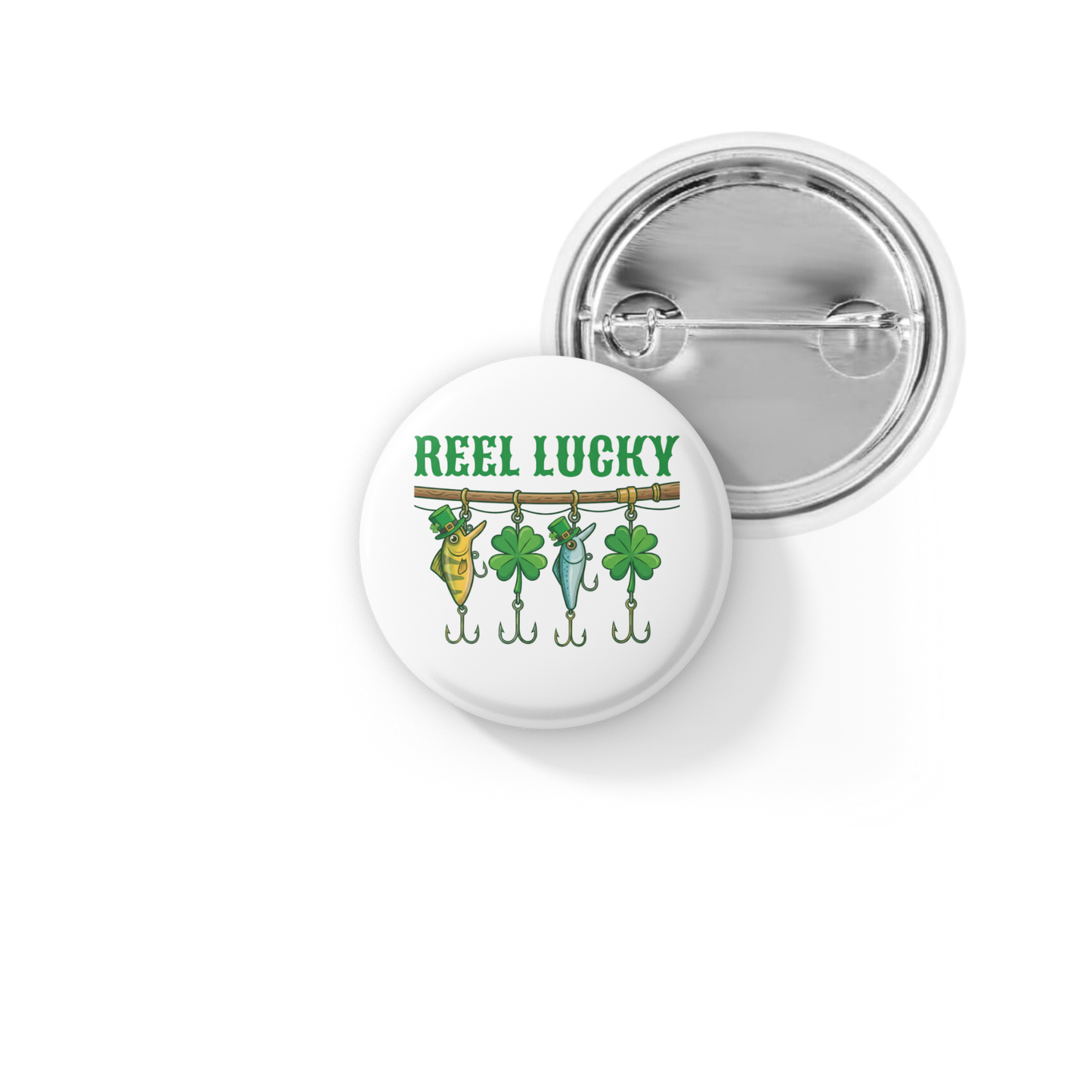 Reel Lucky Pin Back Button, Magnet