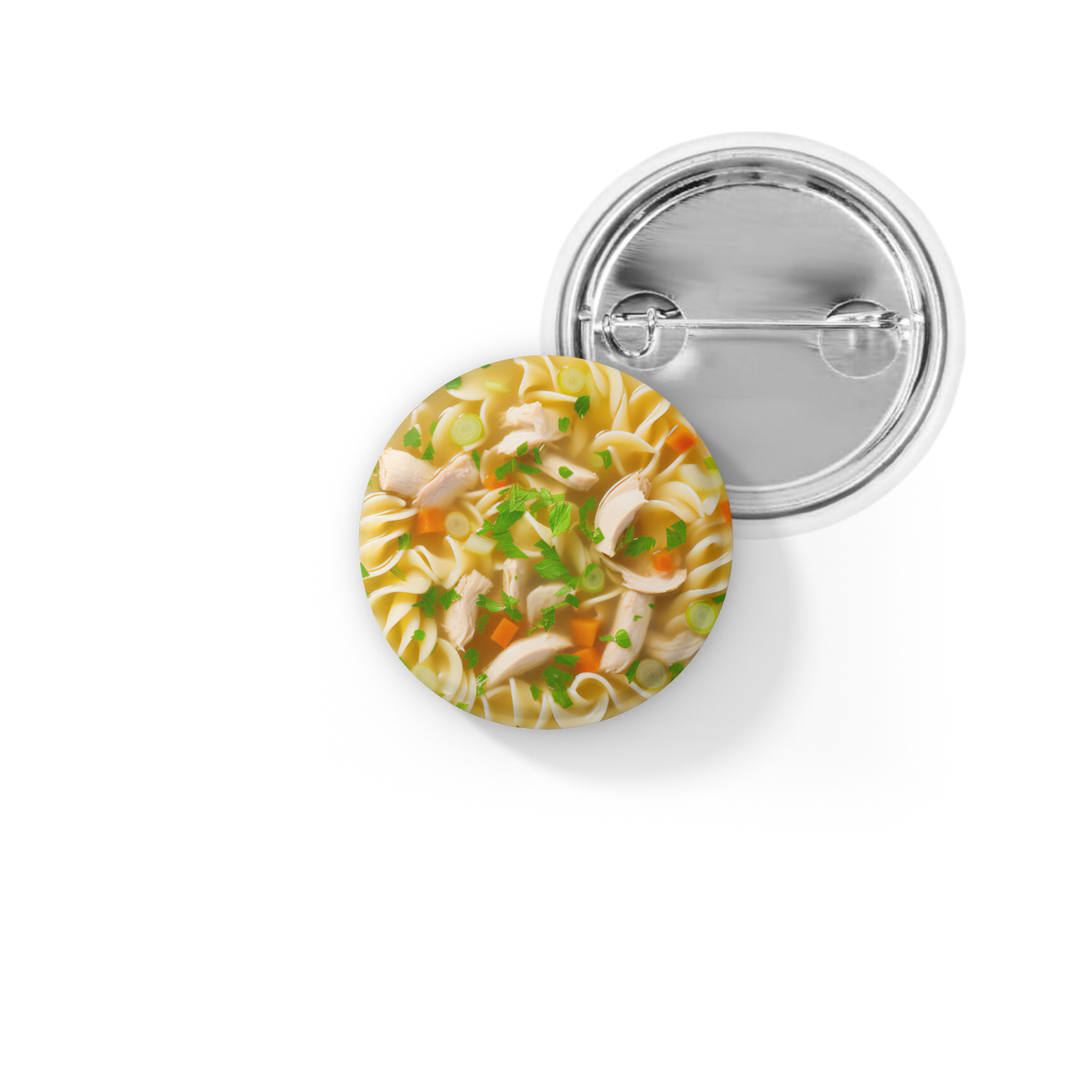 Chicken Noodle Soup Pin Pin Back Button, Magnet
