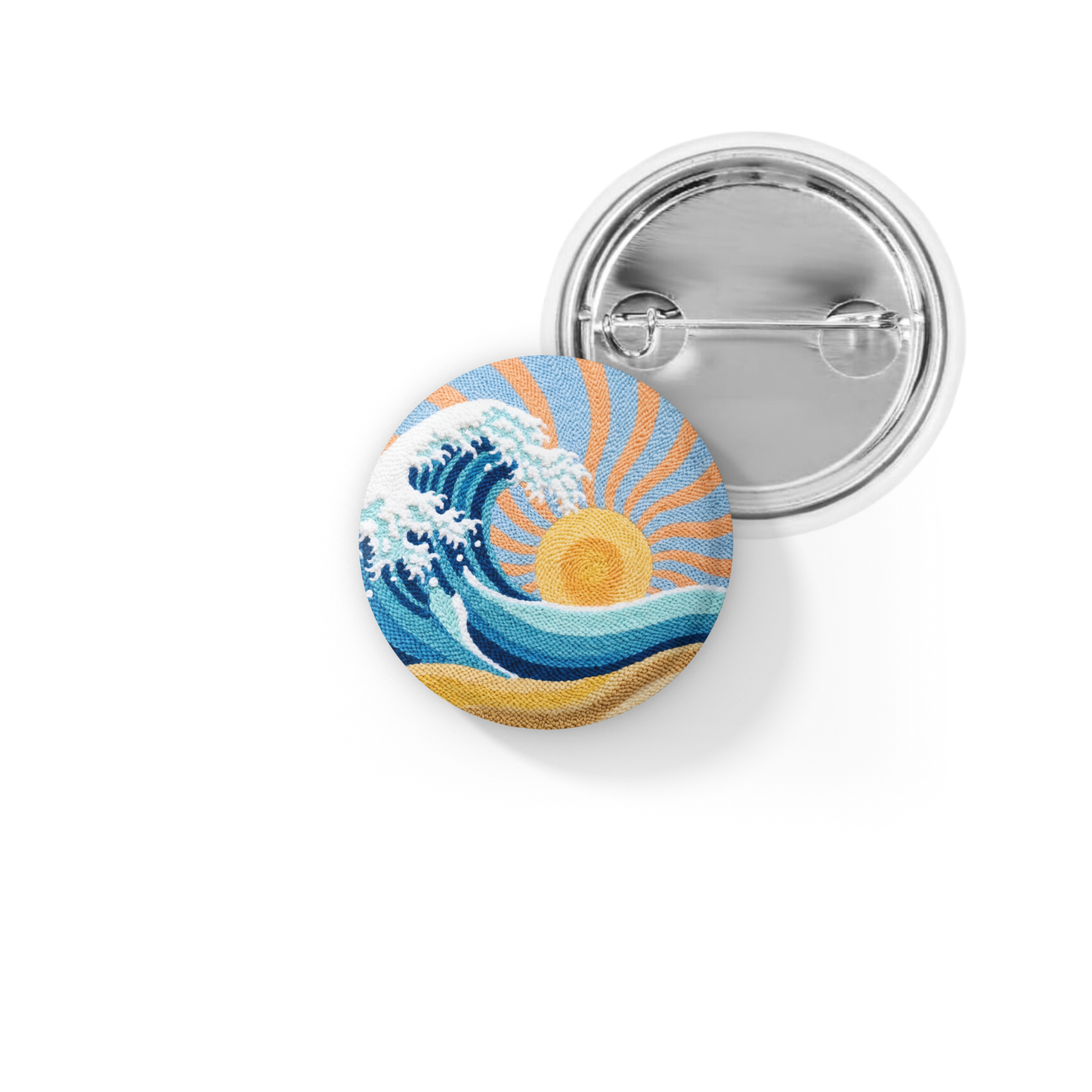Sun and Surf Pin Back Button, Magnet