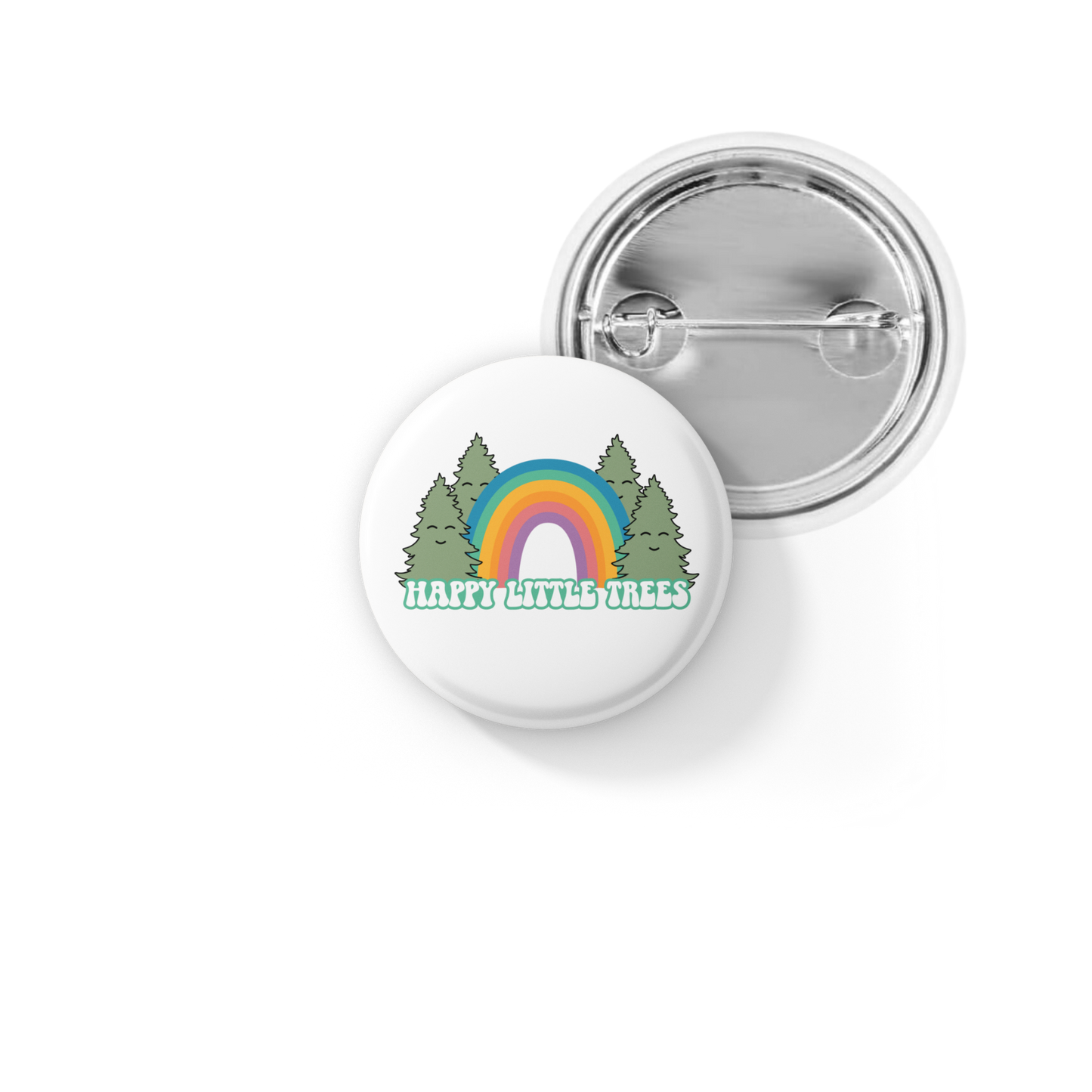 Happy Little Trees Pin Back Button, Magnet