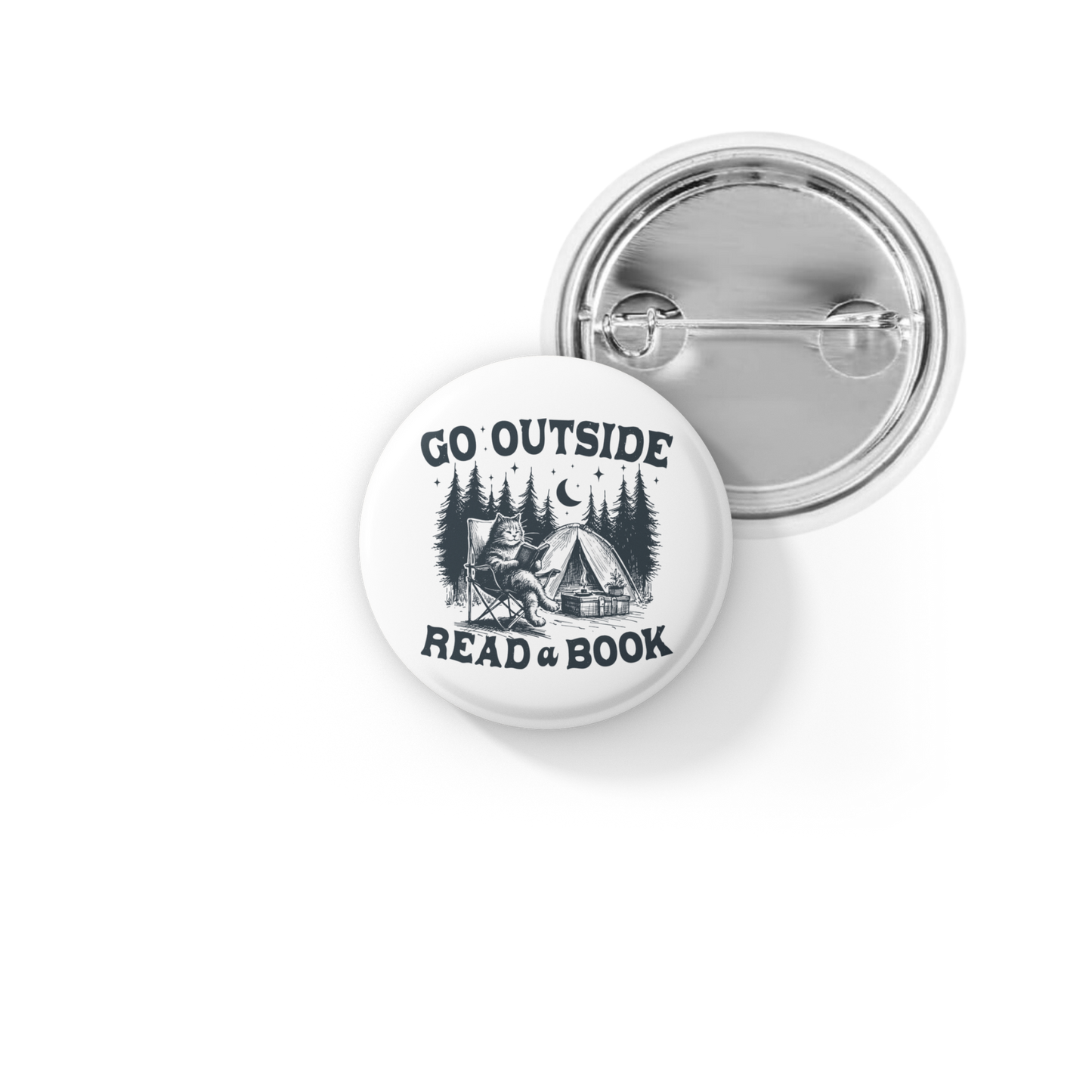 Go Outside Read A Book Pin Back Button, Magnet